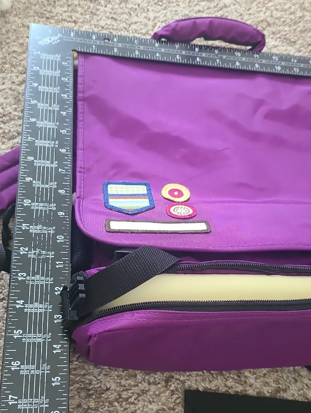 Purple Nylon Backpack with Cream Accents